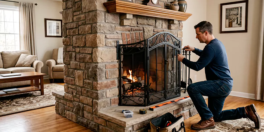 Custom and Decorative Fireplace Screen Installation Culver City