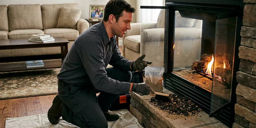 Sand and Embers for Gas Fireplace Culver City